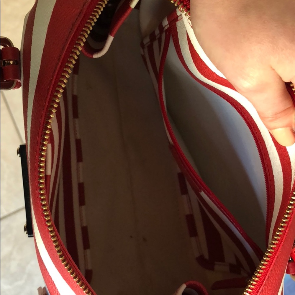 Kate Spade Red and White Striped Tote - Picture 6 of 7